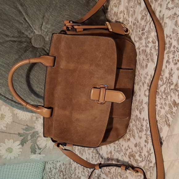 Micheal Kors Romy Suede & Leather Crossbody Bag Medium Bohemian - Picture 1 of 14
